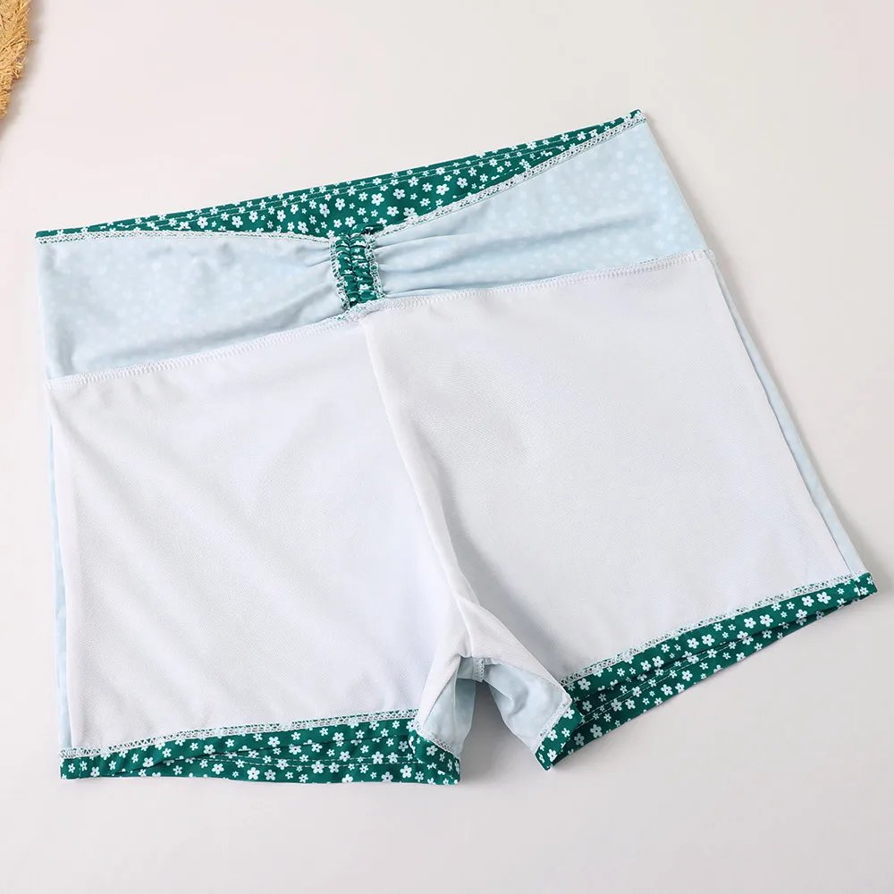 Maillot de bain imprimé floral, taille haute