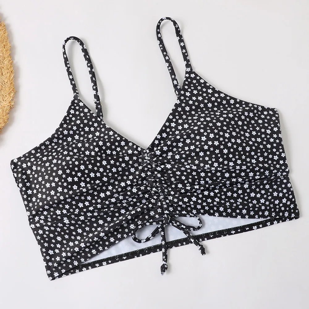 Maillot de bain imprimé floral, taille haute