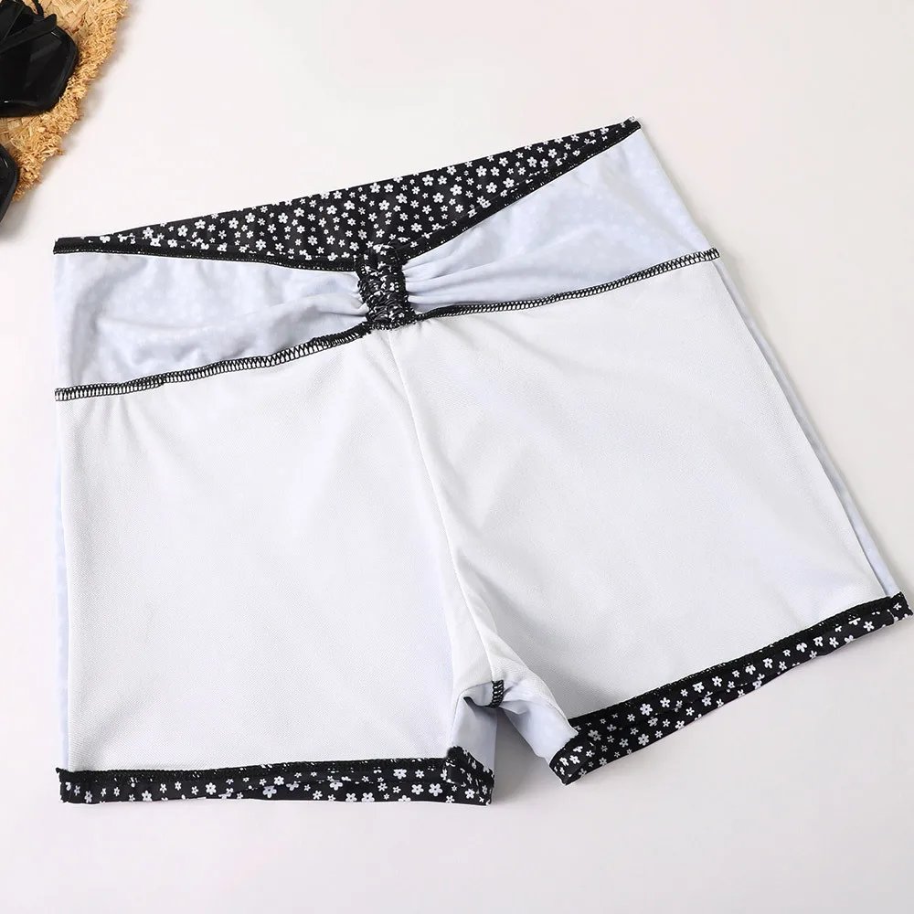 Maillot de bain imprimé floral, taille haute