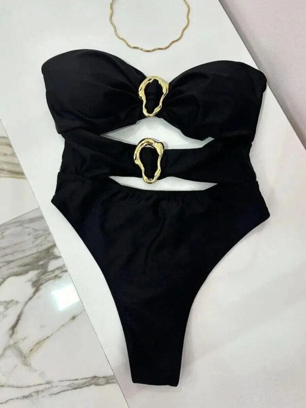 Maillot de bain une pièce avec anneaux