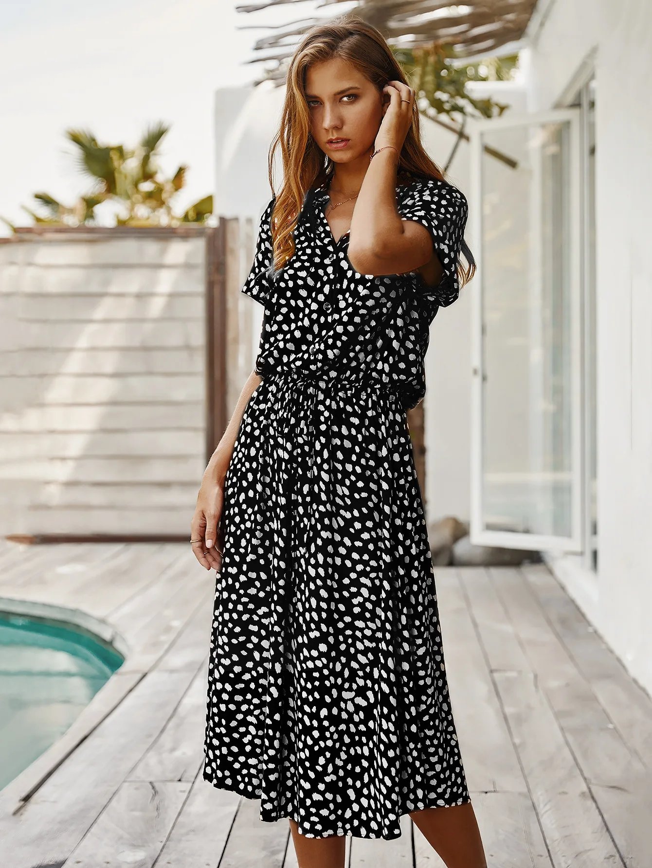 Robe longue à imprimé Floral