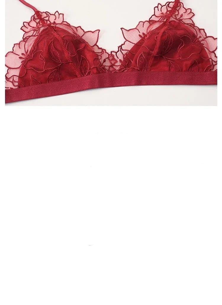 Lingerie en dentelle brodée sans armatures