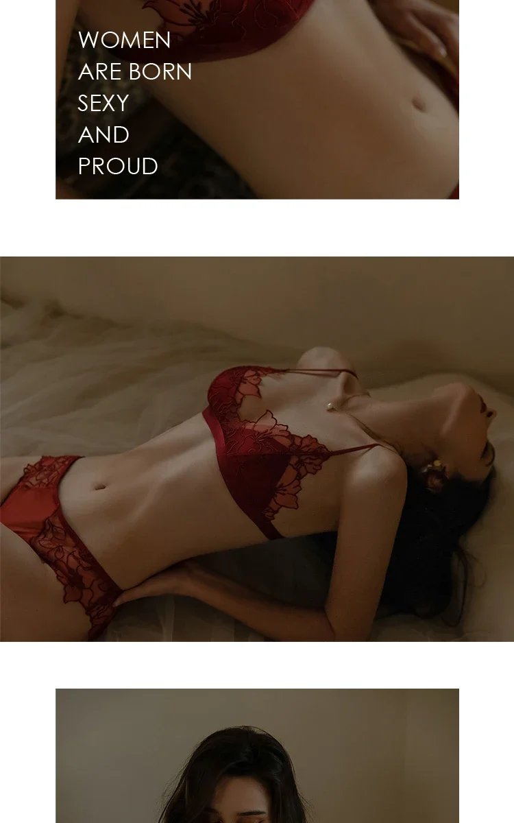 Lingerie en dentelle brodée sans armatures