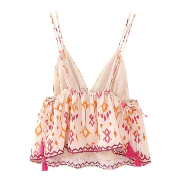 Haut brodé à imprimé floral – Image 5