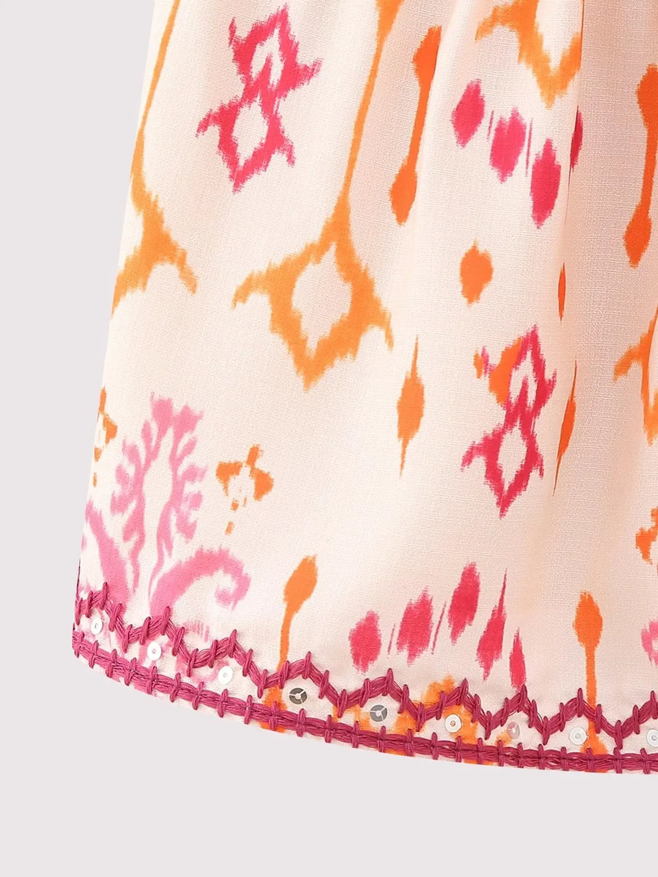 Haut brodé à imprimé floral