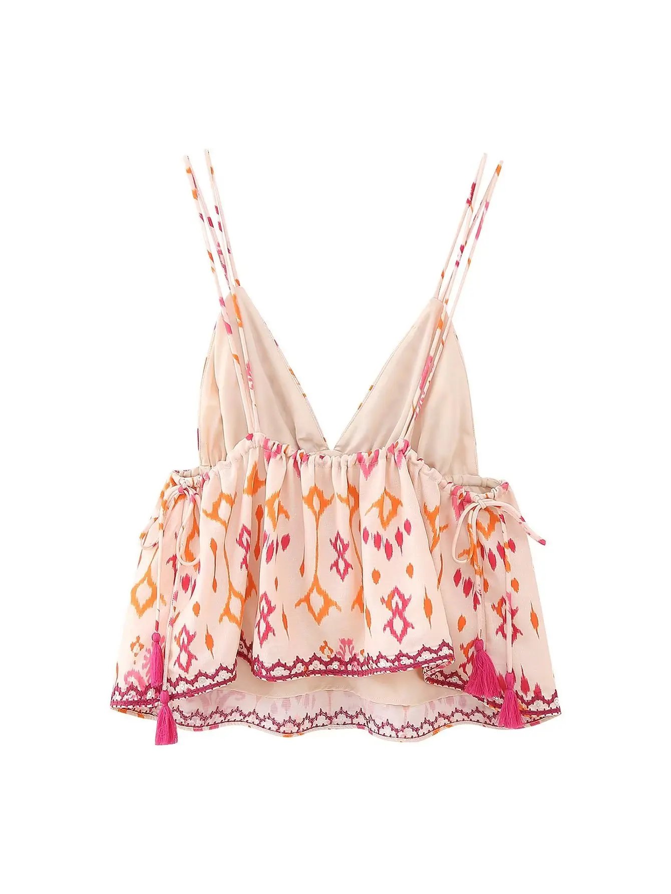 Haut brodé à imprimé floral