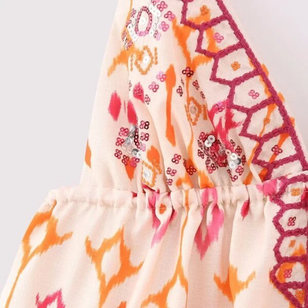 Haut brodé à imprimé floral – Image 6