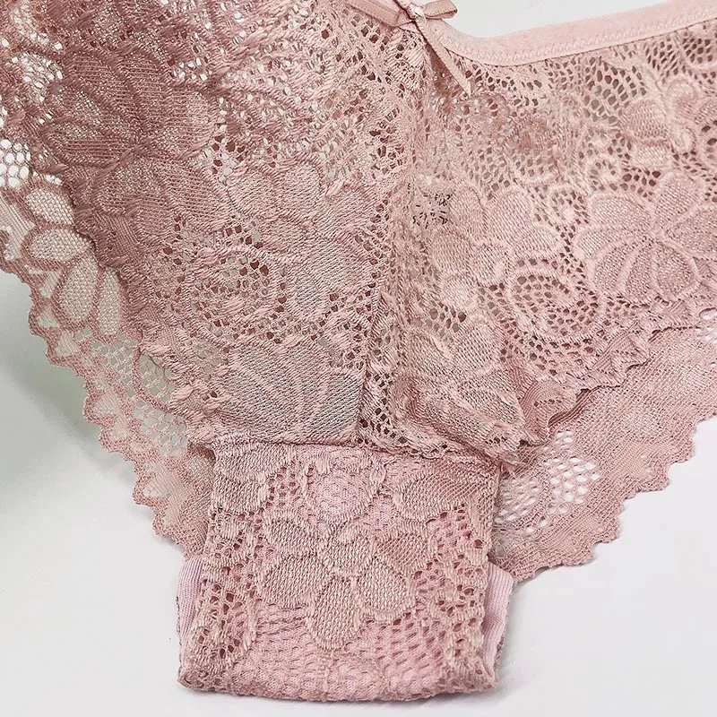Ensemble de 5 pièces culottes en dentelle transparentes
